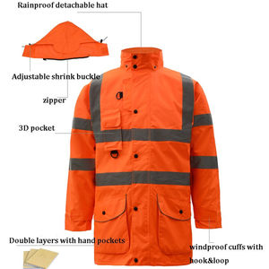Vestes de sécurité haute visibilité imperméables antistatiques à bas prix OEM de vêtements de travail de construction avant de couleur personnalisée - Product Image 3