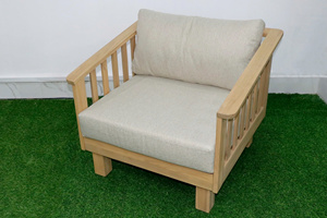 Acacia Corner Sofa Set with Solid Hardwood Frame Weather Resistant Finish Thick Cushions and Modular Configuration for Outdoor - Product Image 5