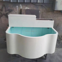 Étang à poissons de luxe moderne sur mesure, forme créative, construction en acier inoxydable, système de circulation d'eau naturelle pour la maison