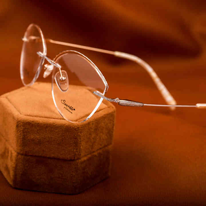 Gafas de Diseño Semi-Montura de Aleación para Hombre con Incrustaciones de Diamantes Moissanita Cultivados en Laboratorio, Lentes de Cristal, Nuevo Estilo, Diseño Personalizado - Product Image 2