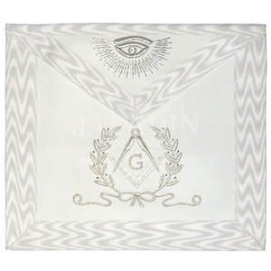 Tabliers maçonniques personnalisés en couleur argentée, broderie artisanale, tabliers maçonniques robustes personnalisés à vendre - Product Image 1