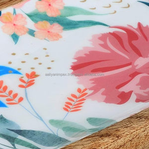 New Design Wooden and Printed <b>Trays</b> Decorative Plate for <b>Snacks</b> Serving Home Round Shape Kitchen Decor Low Price - Product Image 3