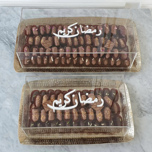 Vente d'usine Ramadan Eid cadeau rond en bois d'acacia vadrouille incrustation chocolat plateau de service nacre incrustation Dessert plateau de service - Product Image 4