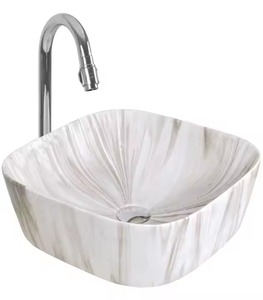 Lavabo de encimera de cerámica de baño de artículos sanitarios de diseñador Lavabo rectangular de mármol a la venta en oferta Precio de descuento - Product Image 1