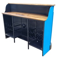 Comptoir de bar en bois massif industriel |   Ensemble de mobilier de bar commercial pour hôtels, sous-sols et salles à manger |   Design antique AKKU ART
