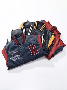 Chaqueta bomber de béisbol de invierno para hombre de estilo fresco personalizado superventas, chaqueta de cuero de estilo universitario de lana de lona recubierta - Product Image 2