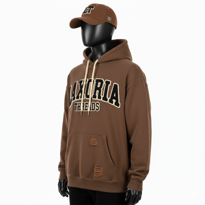 Sudadera con Capucha de Moda 2026, Diseño Pesado, Tendencia, Marca de Ropa Urbana, 100% Algodón, Talla Grande, Bordado Desgastado para Hombre - Product Image 4