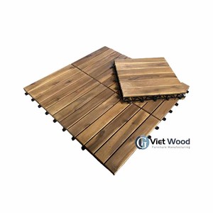 Carreaux de terrasse à emboîtement imperméables en bois massif de conception contemporaine Carreaux de sol antidérapants pour installation facile, intérieur et extérieur - Product Image 3