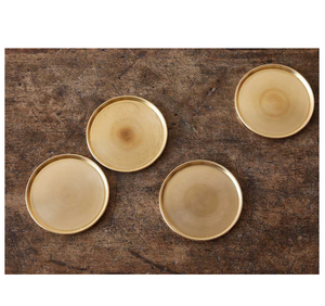 Sous-verre rond en laiton avec support - Design personnalisable écologique, finition mate polie, réutilisable pour un usage domestique et commercial - Product Image 1