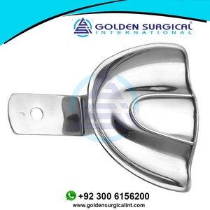 Grand porte-empreintes dentaire, prothèse complète, supérieur, solide |   Porte-dents en acier inoxydable, plateau d'empreinte dentaire durable, vente en gros - Product Image 2