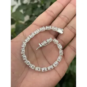 Pulsera de tenis de plata 925 con cuarzo transparente, accesorio de moda - Product Image 6