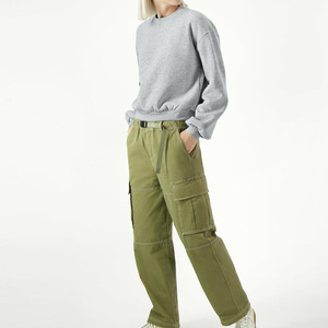 Femmes 100% coton surdimensionné col rond à capuche respirant Anti-rétrécissement dames décontracté hiver pull sweat long automne porter - Product Image 4