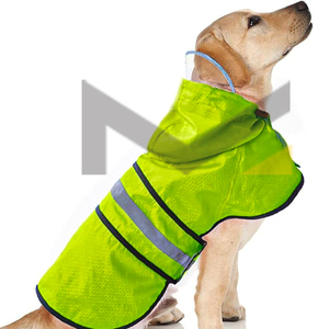 เสื้อกันฝนสุนัขมีฮู้ดปรับน้ําหนักเบาสัตว์เลี้ยง Slicker เสื้อปอนโชเสื้อกันฝนสุนัขความปลอดภัยเสื้อกันฝนสะท้อนแสงสําหรับสี่ฤดูกาล - Product Image 1