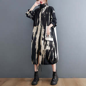 Nouvelle Boutique en gros 2024 automne nouveau mi-long mode Style polyvalent décontracté impression femmes manteau - Product Image 5