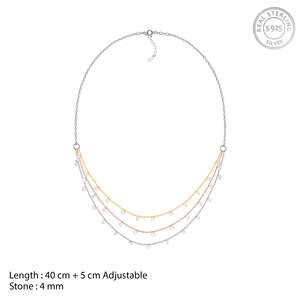 Collier triple couche multi-tones pour femmes élégantes recherchant un éclat raffiné - Product Image 5