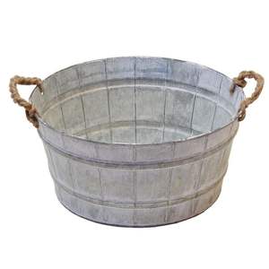 Plantadores de flores de hierro galvanizado con estilo en forma redonda para el hogar Decoración de jardín al aire libre Maceta de propósito - Product Image 5