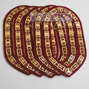 En gros Royal Arch maçonnique coton tablier brodé chaîne collier ruban broderie Patch conçu pour la couture - Product Image 2