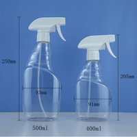 Conception personnalisée 400ml 500ml PET vide flacon pulvérisateur en verre bouchon de pulvérisation écologique pour l'emballage de bouteille de gradation d'appareils ménagers
