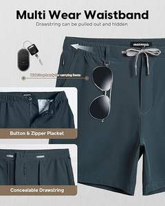 กางเกงขาสั้นผู้ชายลำลองผ้าผสมคอตตอนและโพลีเอสเตอร์ ยืดหยุ่น ระบายอากาศ แห้งเร็ว เป็นมิตรกับสิ่งแวดล้อม สำหรับฤดูร้อน ขายส่ง OEM - Product Image 3