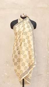 Jaipur Écharpe en coton 100% imprimée à la main Jaipur Écharpe respirante artisanale traditionnelle Boho Chic Écharpe en coton doux faite à la main - Product Image 4