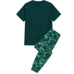 Conjunto de camiseta y pantalones de camuflaje con estampado de letras para hombre, chándal de verano, precio al por mayor con logotipo personalizado, talla grande, OEM, 2022 - Product Image 6