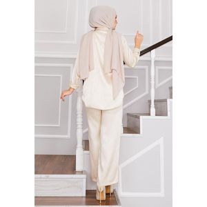 Jacquard para conjunto crema de 2 piezas pantalón doble largo para niños - Product Image 3