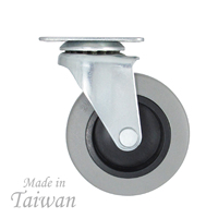 Roue pivotante en acier et polypropylène TPR de 2,5 pouces avec support de plaque, roulement à billes double, pour chariot de meubles