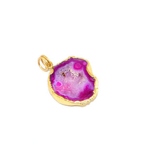 Colgante de Geoda Rosa Antigua, Forma Irregular, Chapado en Metal, Joyería de Moda para Mujer, Venta al por Mayor - Product Image 2