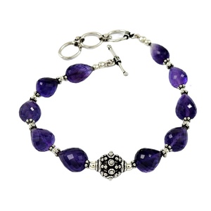 Trendy Design Women <b>Bracelet</b> Natural Purple <b>Amethyst</b> Gemstone 925 Sterling Silver Fine Jewelry Wholesale Factory Price Suppliers - Product Image 1