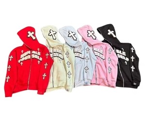 Sweat à capuche 100% coton personnalisable pour homme avec double capuche et fermeture à glissière pour temps froid - Product Image 4