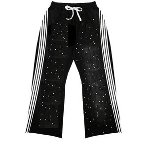 Pantalons et pantalons de survêtement pour hommes, poids lourd, logo en strass personnalisé par le fabricant, coton vintage, lavage à l'acide, style baggy évasé - Product Image 6