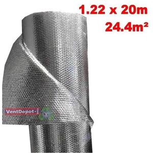 Rouleau d'isolation industrielle, MXBLH-005, 1,22x20m, 5mm, -51 à 82°C, Métallisé 0,1mm, Microcellules 3mm, Métallisé 0,1mm, Bulles - Product Image 1