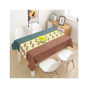 Nappe de table personnalisée en lin 100% biologique de haute qualité, classique, douce, brodée, certifiée GOTS, imperméable, unie, imprimée - Product Image 5