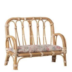 Silla para niños de 2 asientos hecha de ratán tejido natural Respetuoso con el medio ambiente Muebles para niños saludables Silla de estudio Silla de fiesta - Product Image 1