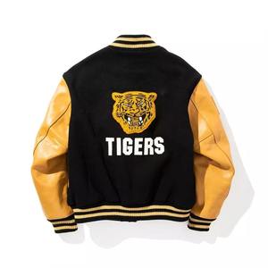 Veste de baseball personnalisée OEM pour hommes Varsity Bomber Stand broderie chenille patchs hiver Letterman Varsity manches en cuir - Product Image 2