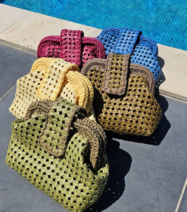 กระเป๋าถือทอหวาย Raffia, กระเป๋า Raffia, กระเป๋าถือถัก Raffia กระเป๋าสานมือถุงฟาง - Product Image 3