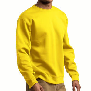 Sudadera personalizada de tela suave de peso pesado de Color sólido para hombres básicos sudadera transpirable de mezcla de algodón para hombres - Product Image 4