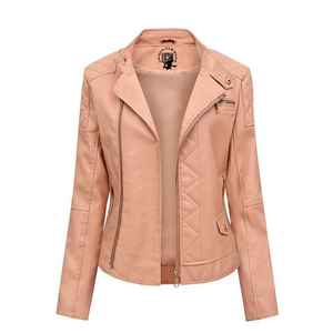 Veste de sport décontractée personnalisée pour femmes grande taille en cuir nouveauté imperméable avec doublure en fausse laine et nylon spandex - Product Image 3