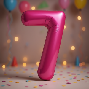 Palloncini Numero Party Love Fucsia N7 100cm Confezione da 12 Pezzi - Product Image 3