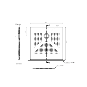Receveur de douche carré noir mat DENVER, taille 80x80 cm - Product Image 2