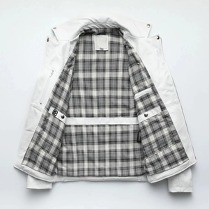 White Style Design <b>Men's</b> Leather <b>Jacket</b> Professional Made Genuine Cowhide High Quality Light Weight Winter Season <b>jacket</b> - Product Image 5