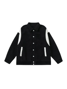 Chaqueta Varsity de Invierno para Hombre, con Forro Polar, Cierre de Botones, Diseño Ecológico, Cortavientos, Corte Holgado y Corto - Product Image 4