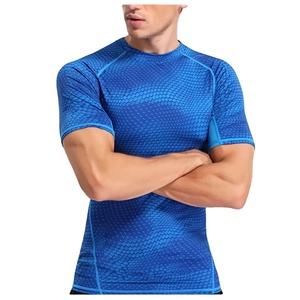 เสื้อแรชการ์ดออกกำลังกายระบายอากาศได้ดีสำหรับผู้ชาย แขนยาว ป้องกันรังสียูวี แห้งเร็ว พร้อมโลโก้พิมพ์ด้านหน้า - Product Image 1