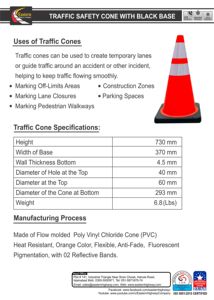 Venta al por mayor 700mm y 900mm PVC Cono de tráfico Producto de advertencia de seguridad vial Material de goma y plástico - Product Image 6