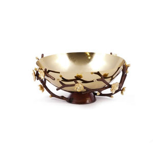 Cuenco para servir de metal plateado con diseño de flores y ramas Cuenco para servir frutas y nueces decorativas de la mejor calidad a la venta - Product Image 4