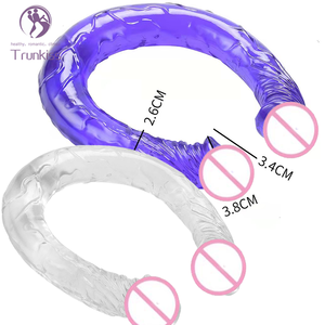 Venta caliente consolador de silicona de doble cabeza producto sexual para adultos Manual <span class=keywords><strong>Vagina</strong></span> femenina Anal Consolador de masturbación de estimulación Dual - Product Image 2