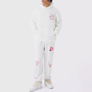 Sweat-shirt délavé à l'acide avec logo personnalisé Survêtement vintage délavé au soleil Ensemble sweat à capuche 480 g/m² Survêtement délavé à l'acide - Product Image 1