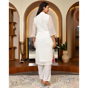 Ensemble Kurta en Georgette Pure pour Femmes Lily - Product Image 4