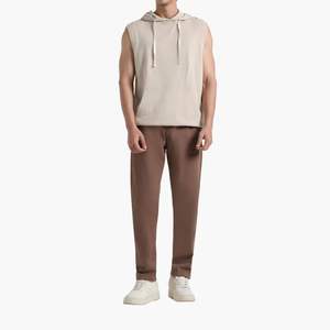 Custom Wholesale <b>Men</b> <b>Gym</b> Training Hooded Tank Top Drawstring Stringer <b>Vest</b> Quick Dry Cropped Fitness WorkoutTank Top - Product Image 2