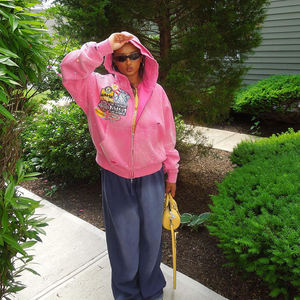 Sweat-shirts unisexes 100% coton à fermeture éclair légers avec strass Meilleure qualité Streetwear pour hommes Saison hivernale - Product Image 6